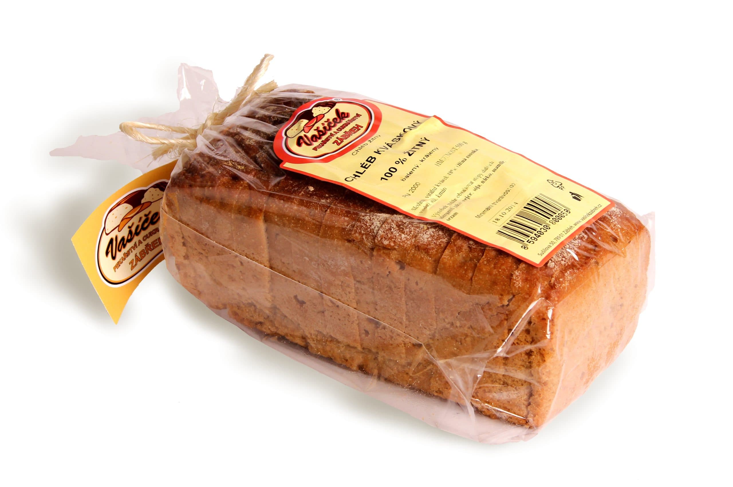 Chléb 100% žitný balený 500 g